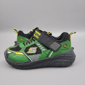 Skechers John Deere Adventure Boy's Toddler Size 7 Sneakers Green Yellow Shoes